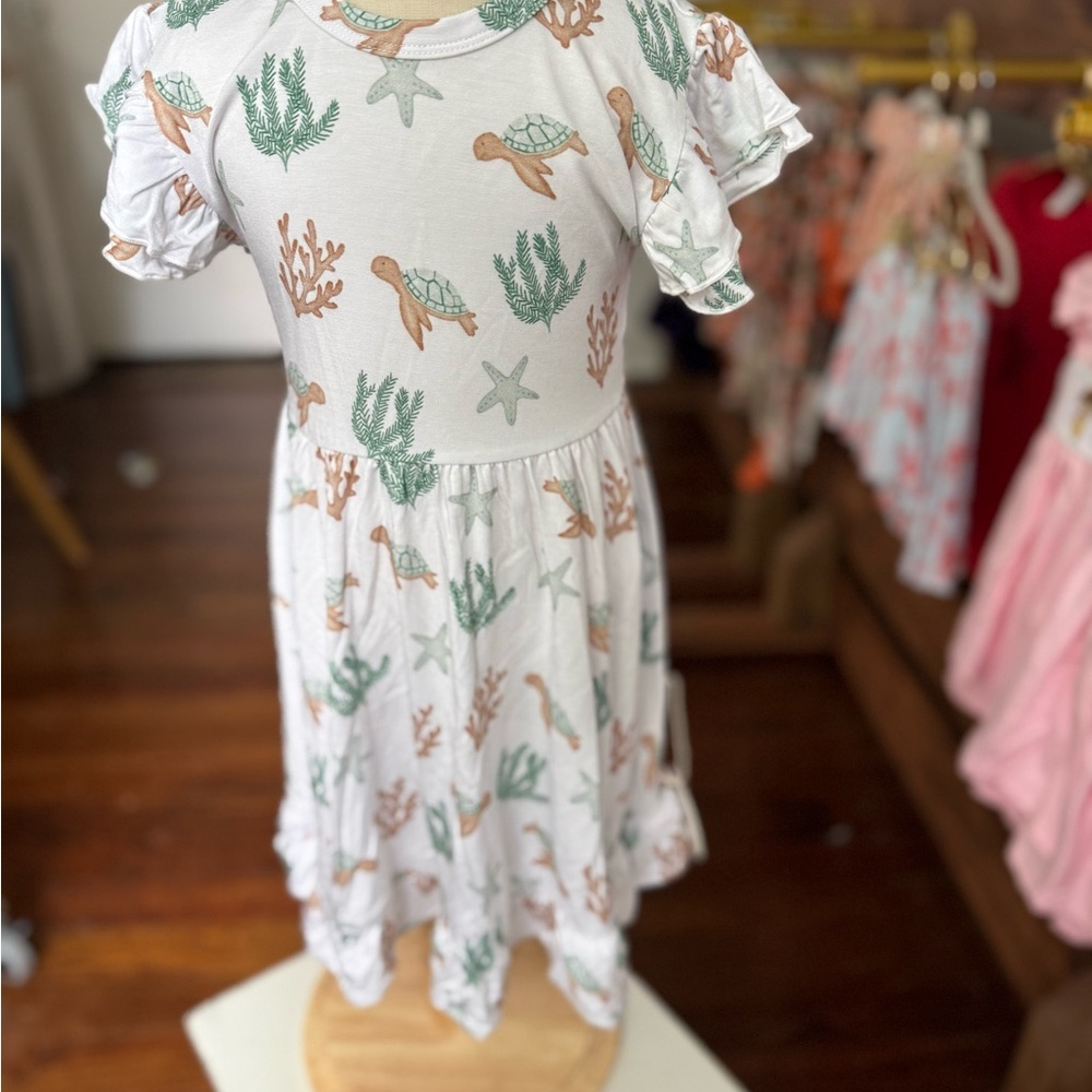 Kids Sea Life Print Dress